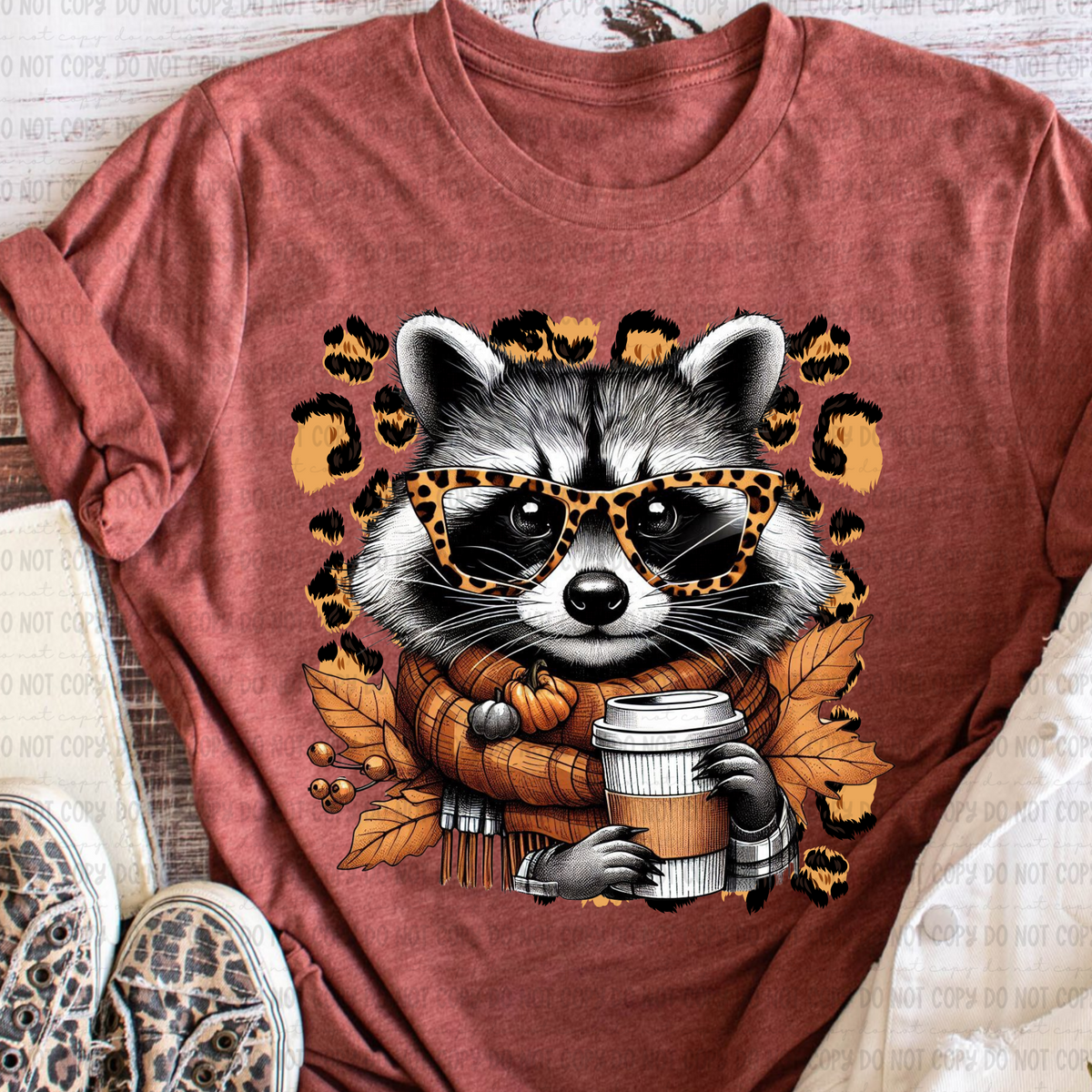 Fall racoon (Revel) 109577 DTF transfer