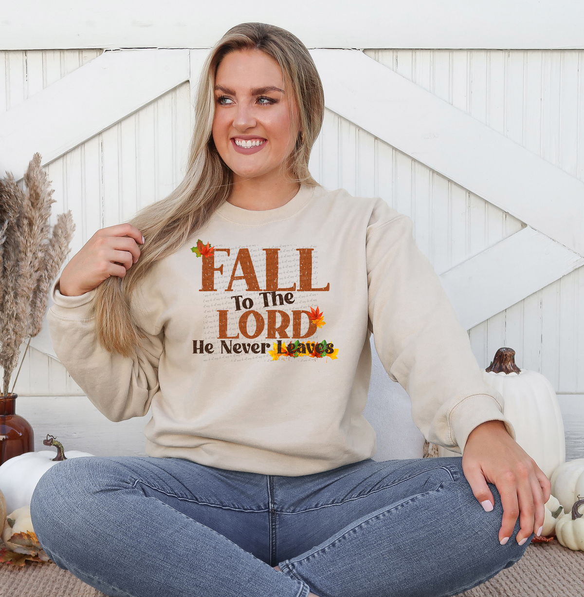 Fall To The Lord He Never Leaves 59266 DTF transfer
