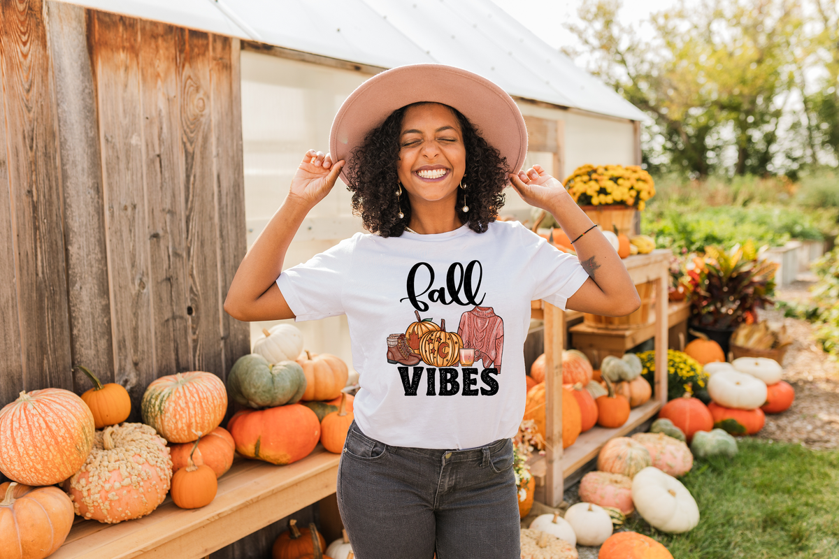 Fall Vibes Boots Pumpkin and Sweater 114771 DTF transfer