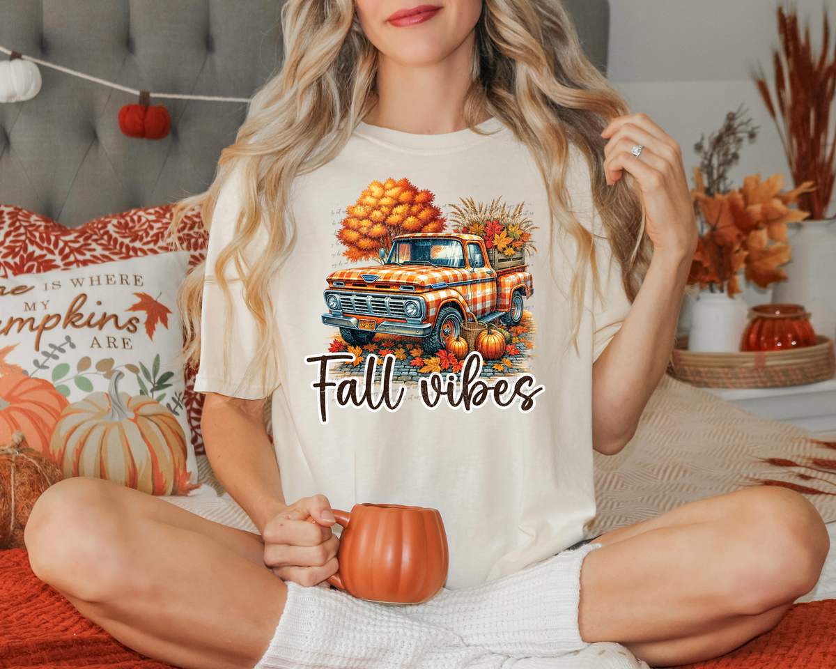 Fall Vibes Pumpkins Truck 51576 DTF transfer