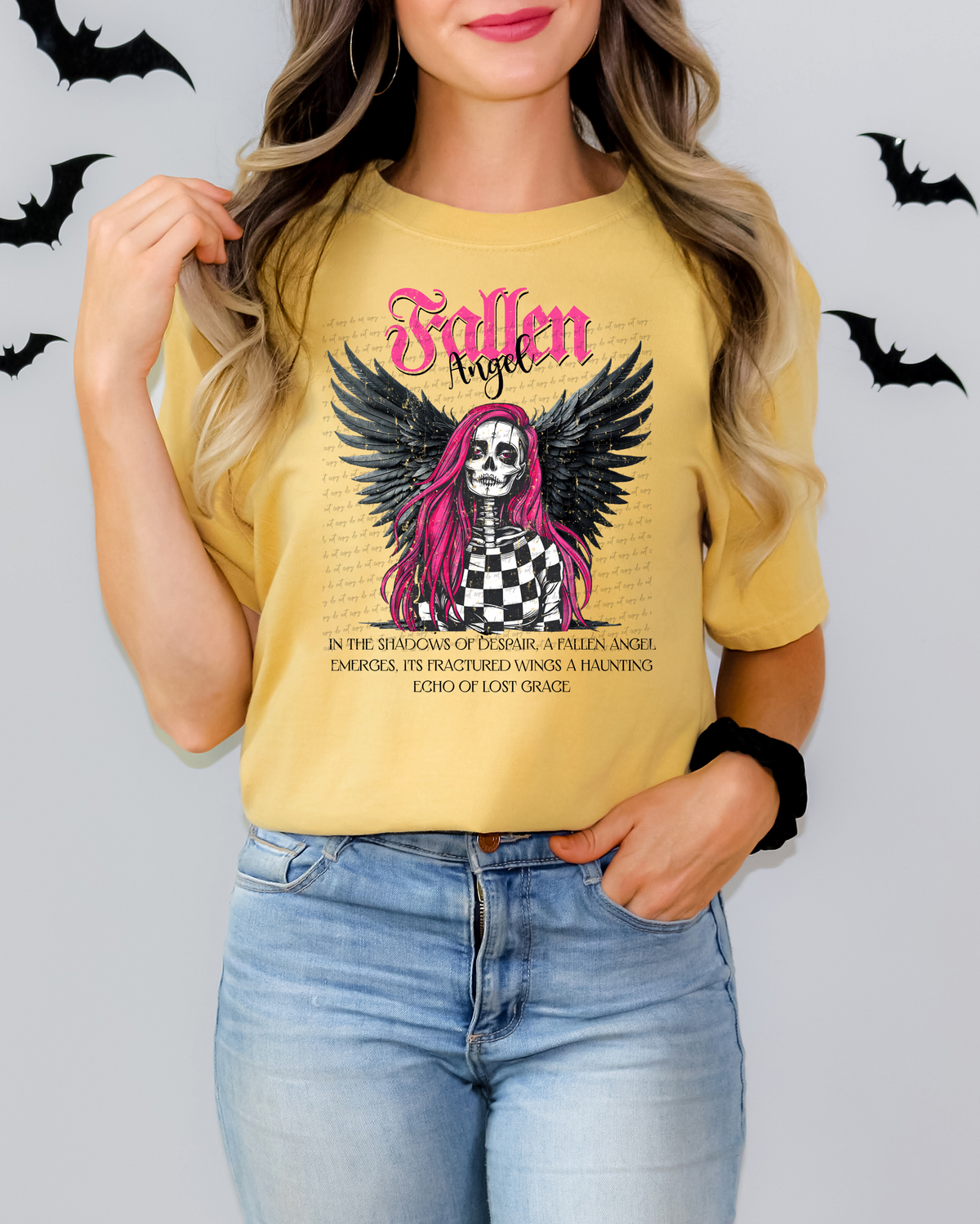 Fallen Angel In The Shadows  Of Despair, A Fallen Angel Emerges, Its Fractured Wings A Haunting Echo Of Lost Grace 59267 DTF transfer