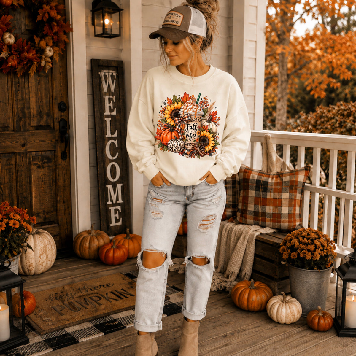 Fall girly vibes latte (SDD) DTF Transfer