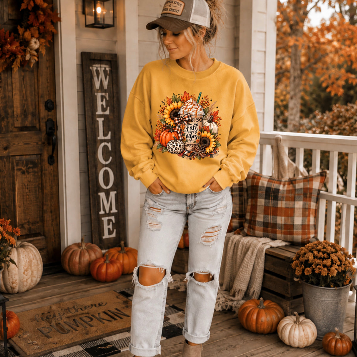 Fall girly vibes latte (SDD) DTF Transfer