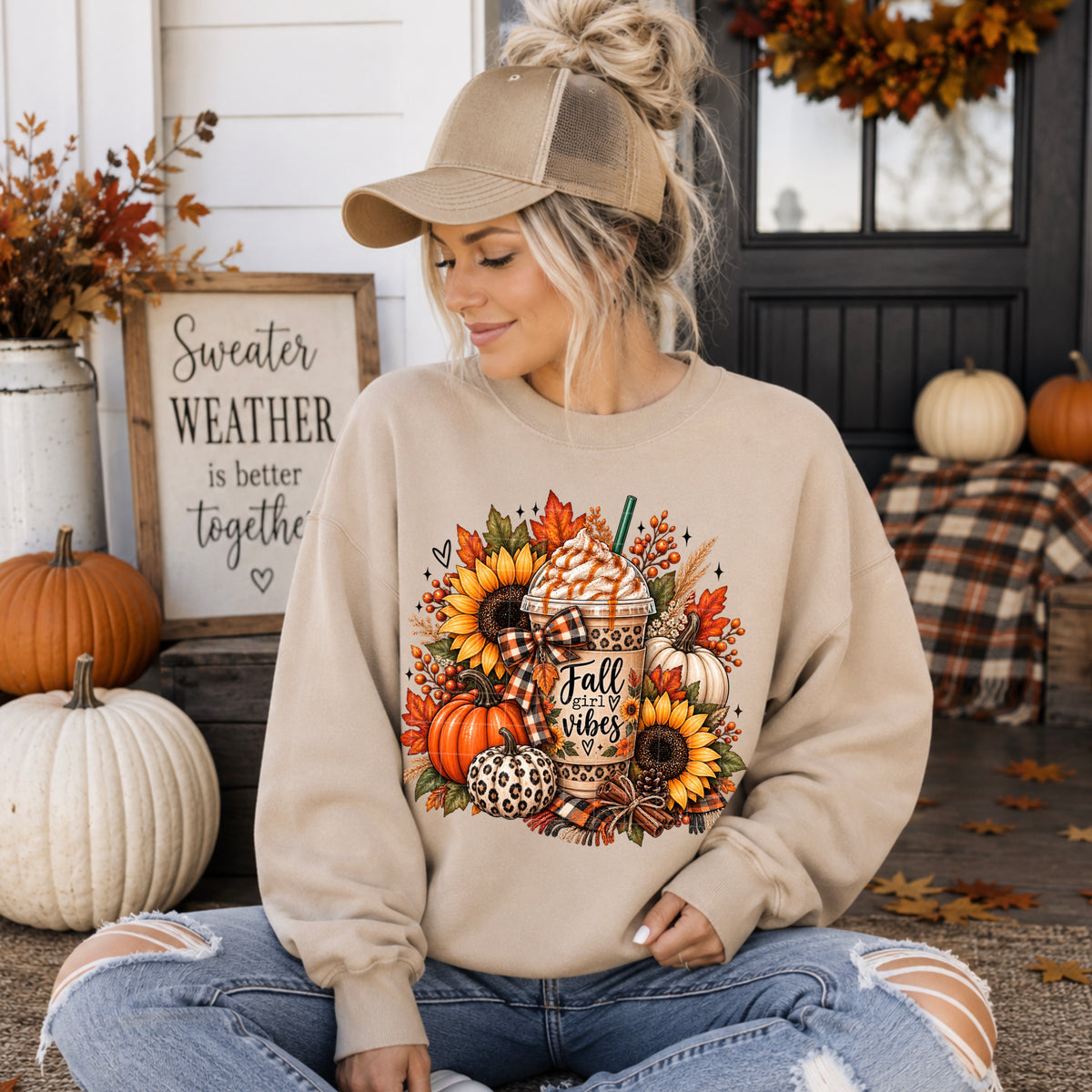 Fall girly vibes latte (SDD) DTF Transfer