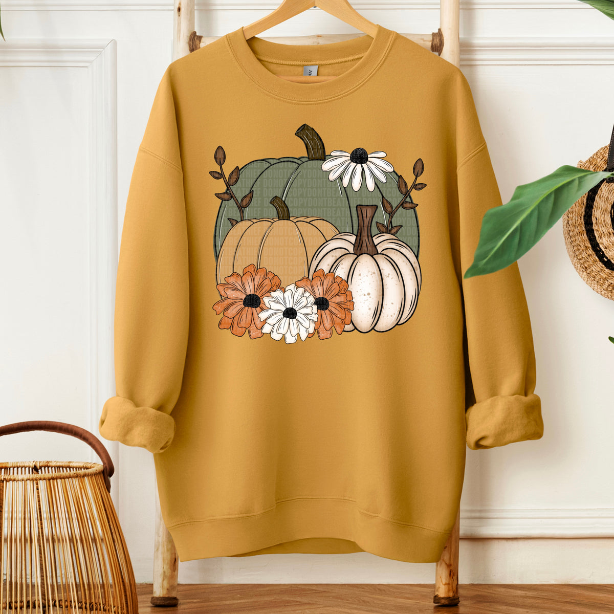 Fall pumpkins floral SDD DTF transfer