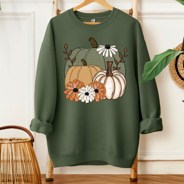 Fall pumpkins floral SDD DTF transfer