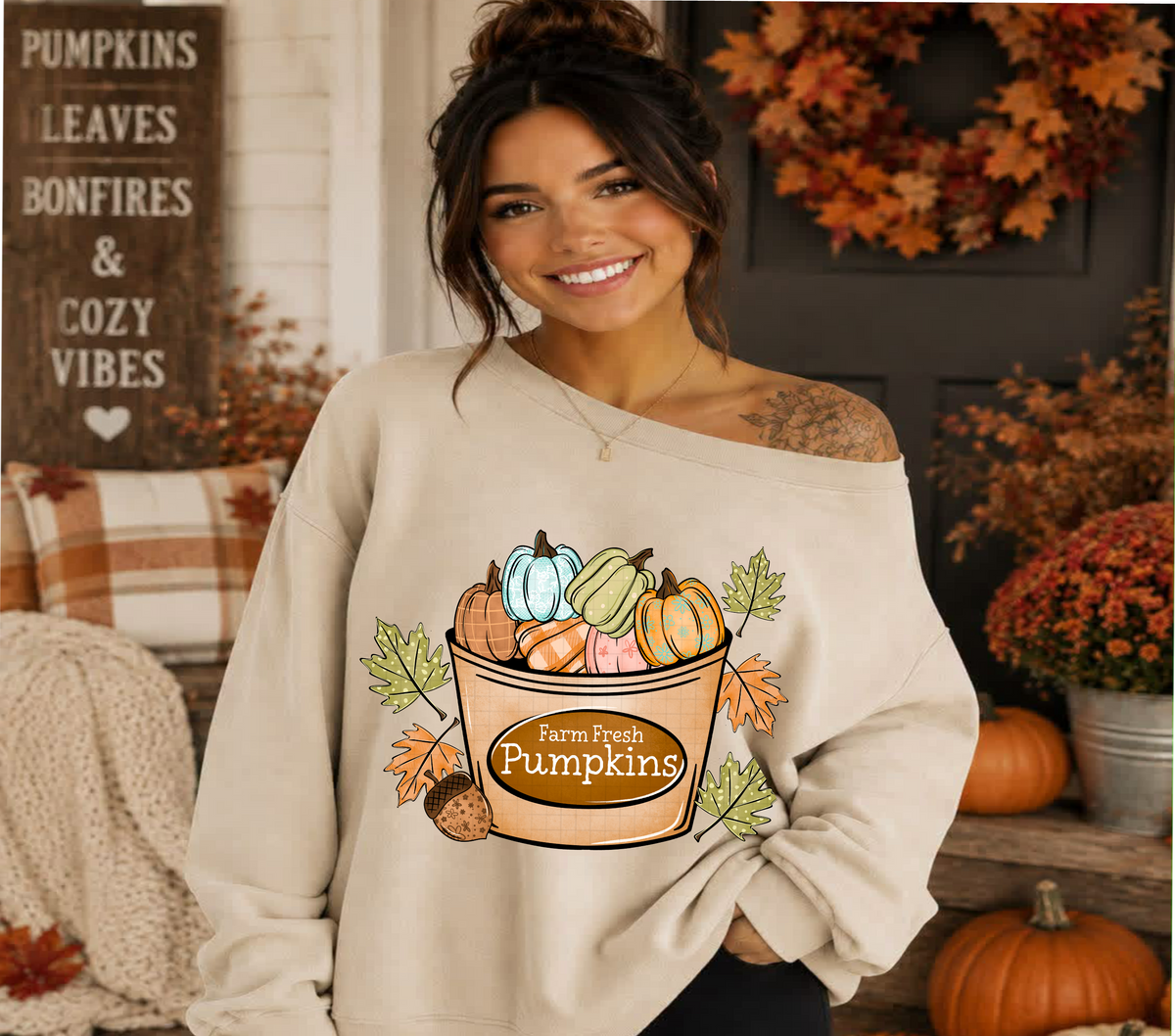 Farm fresh pumpkins bucket (Linda) DTF Transfer