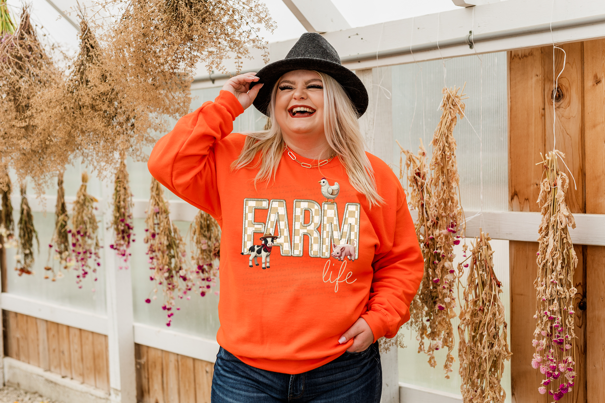 Farm Life Checkered Font 117790 DTF transfer