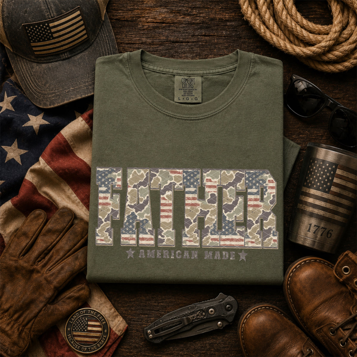 Father American made camo (SDD) DTF Transfer