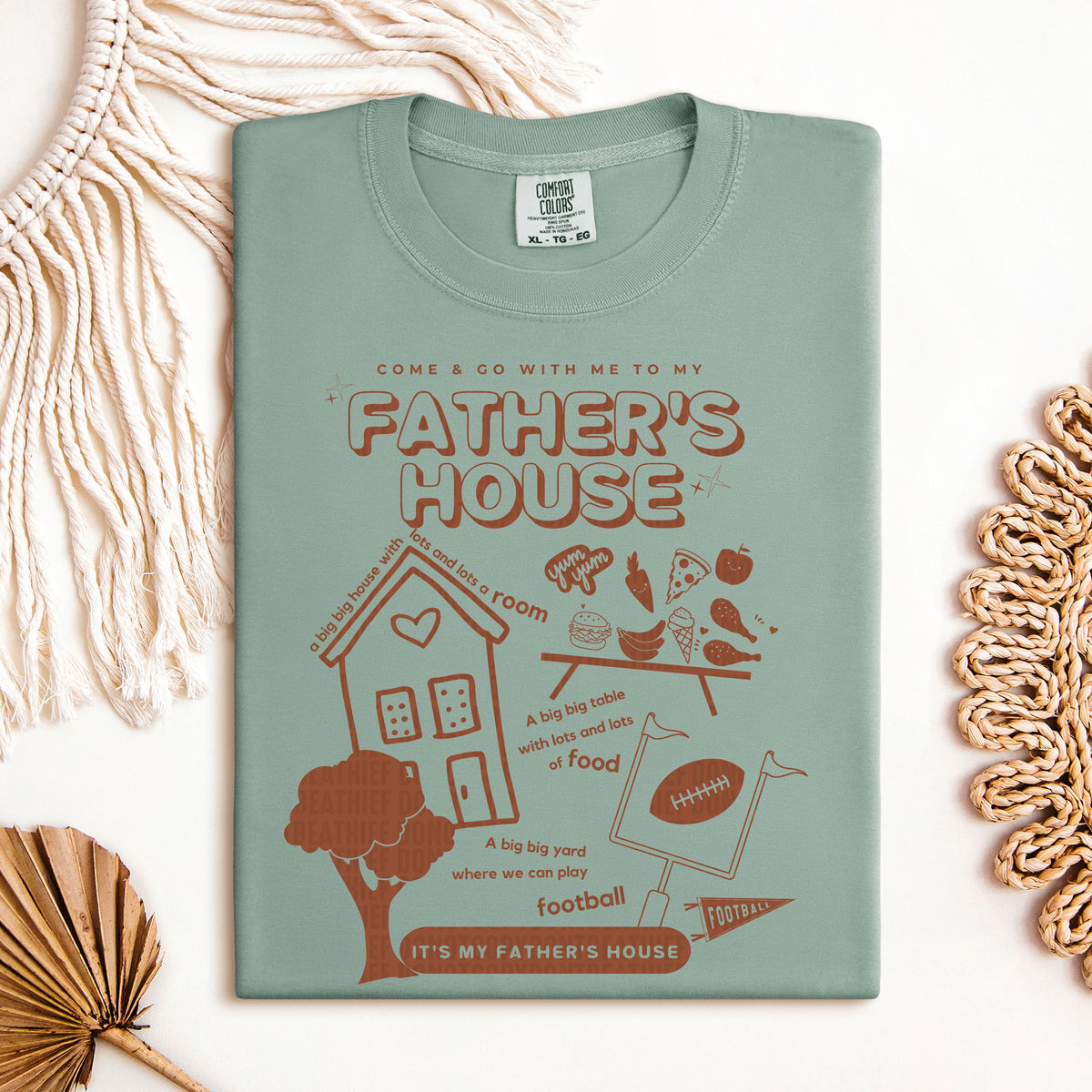 Come and go with me to my fathers house BROWN 103811 DTF transfer