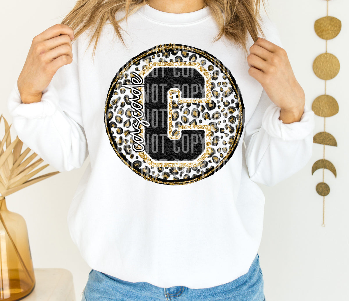 Gold Leopard Chenille Cascade (Caplinger) DTF transfer