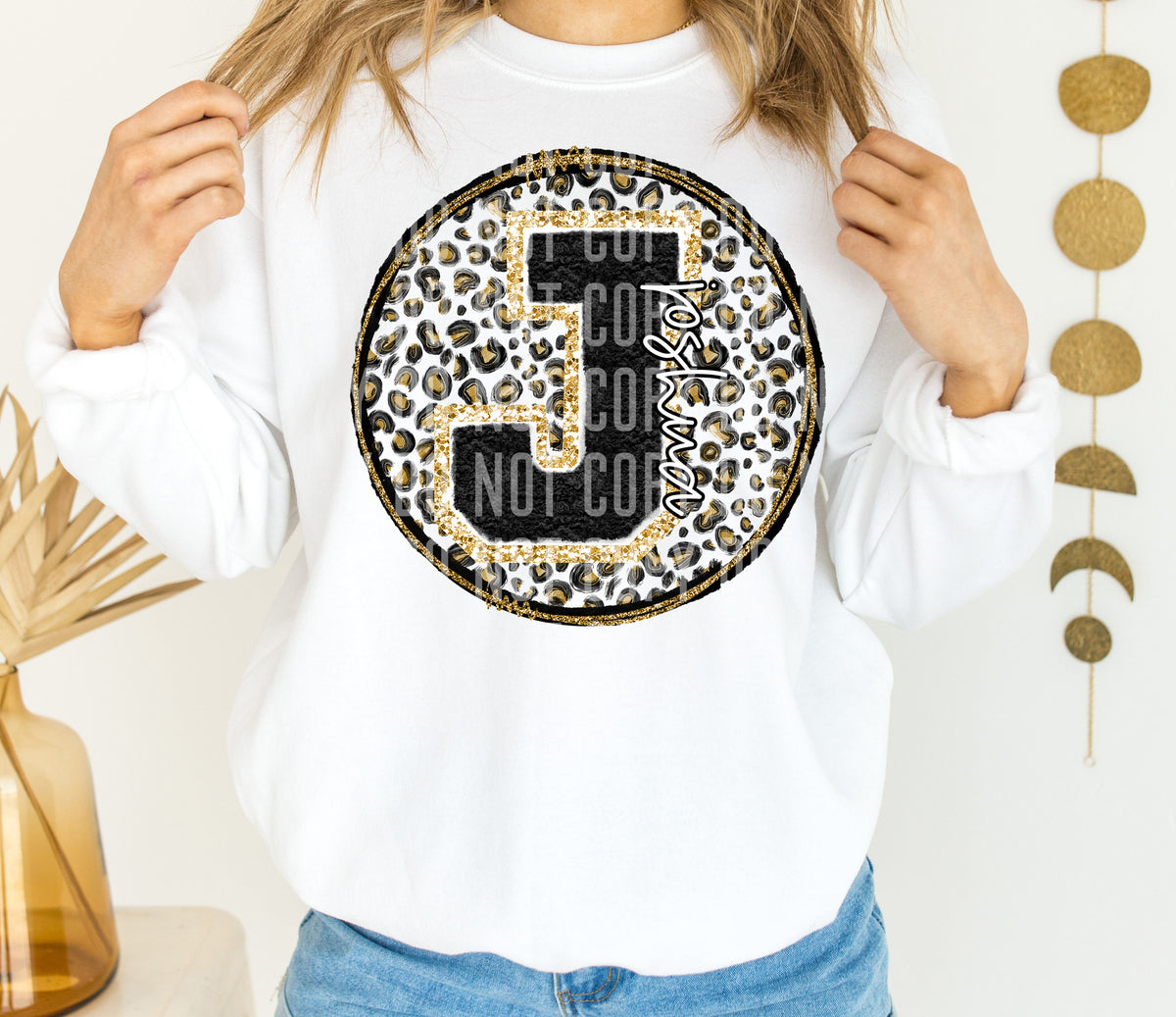 Gold Leopard Chenille Joshua (Caplinger) DTF transfer