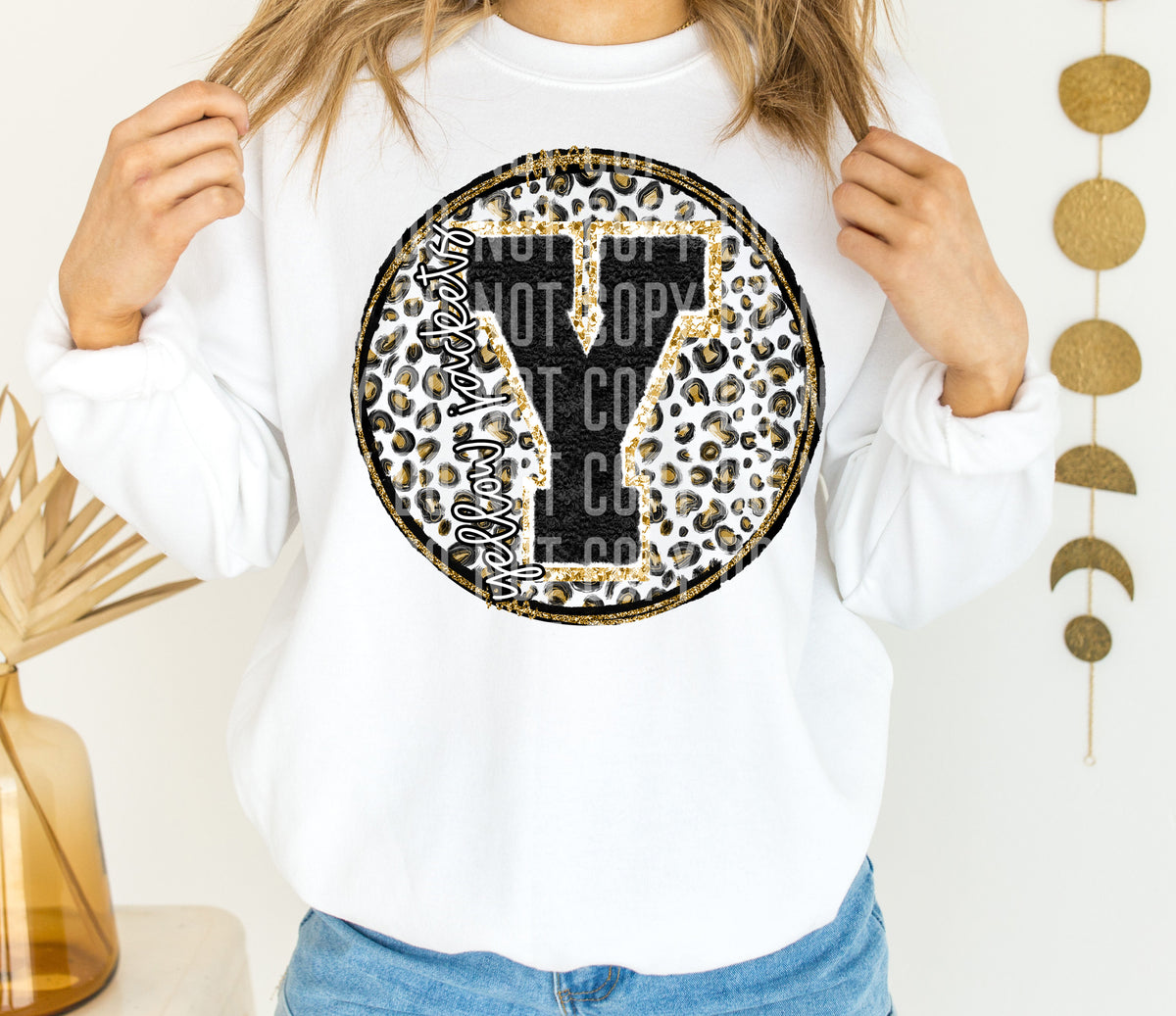 Gold Leopard Chenille Yellow jackets (Caplinger) DTF transfer