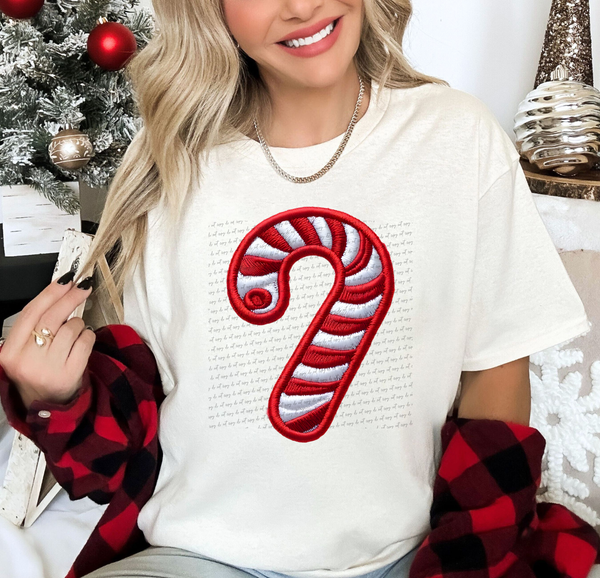 Faux Embroidery Candy Cane 61015 DTF Transfer