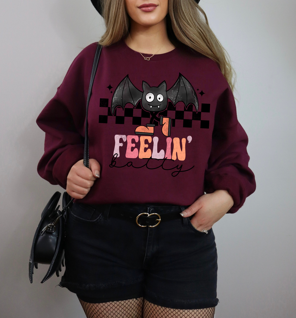 Feelin Batty Checkered Background 114773 DTF transfer