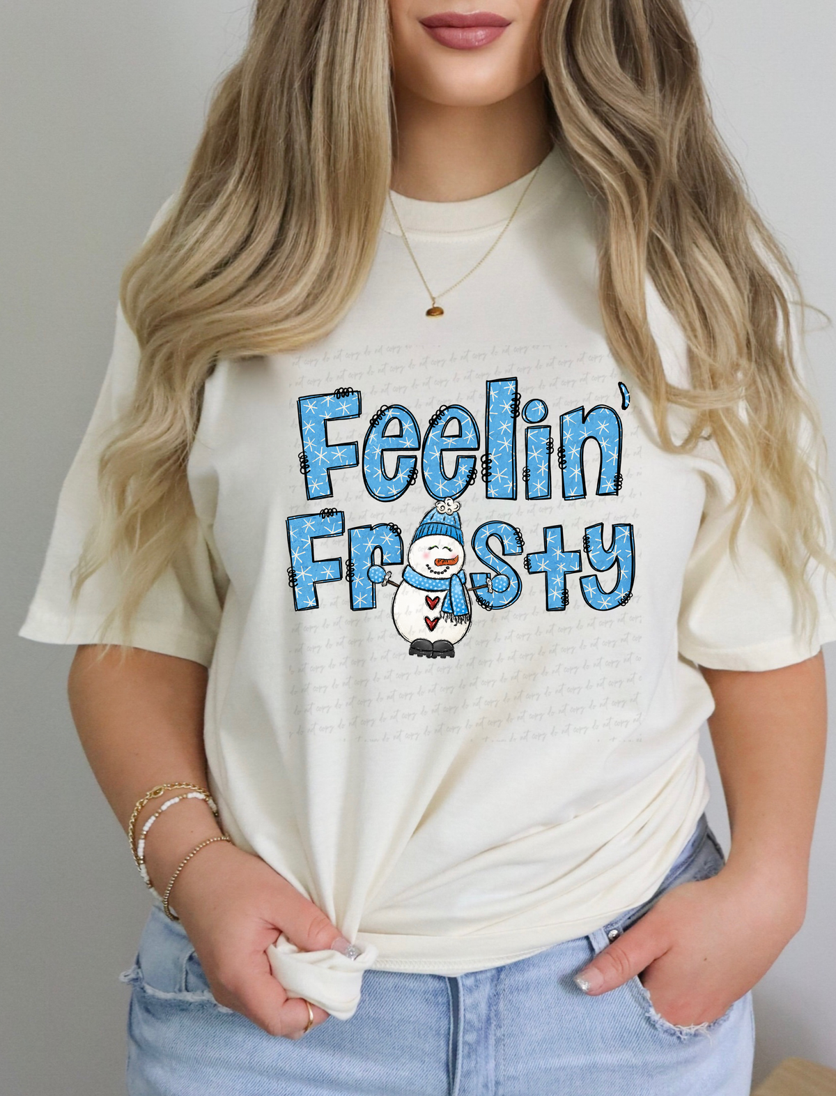 Feelin Frosty Blue Font Snowman 114872 DTF transfer