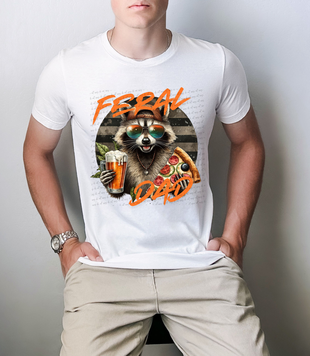 Feral Dad Racoon 104826 DTF transfer