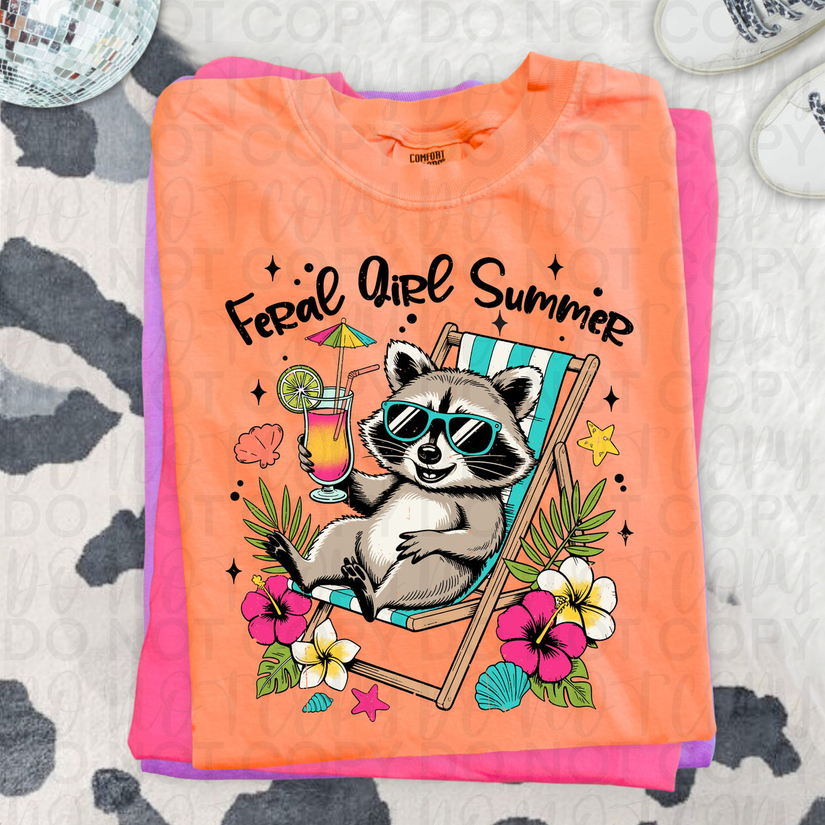 Feral girl summer raccoon (UAC) DTF Transfer
