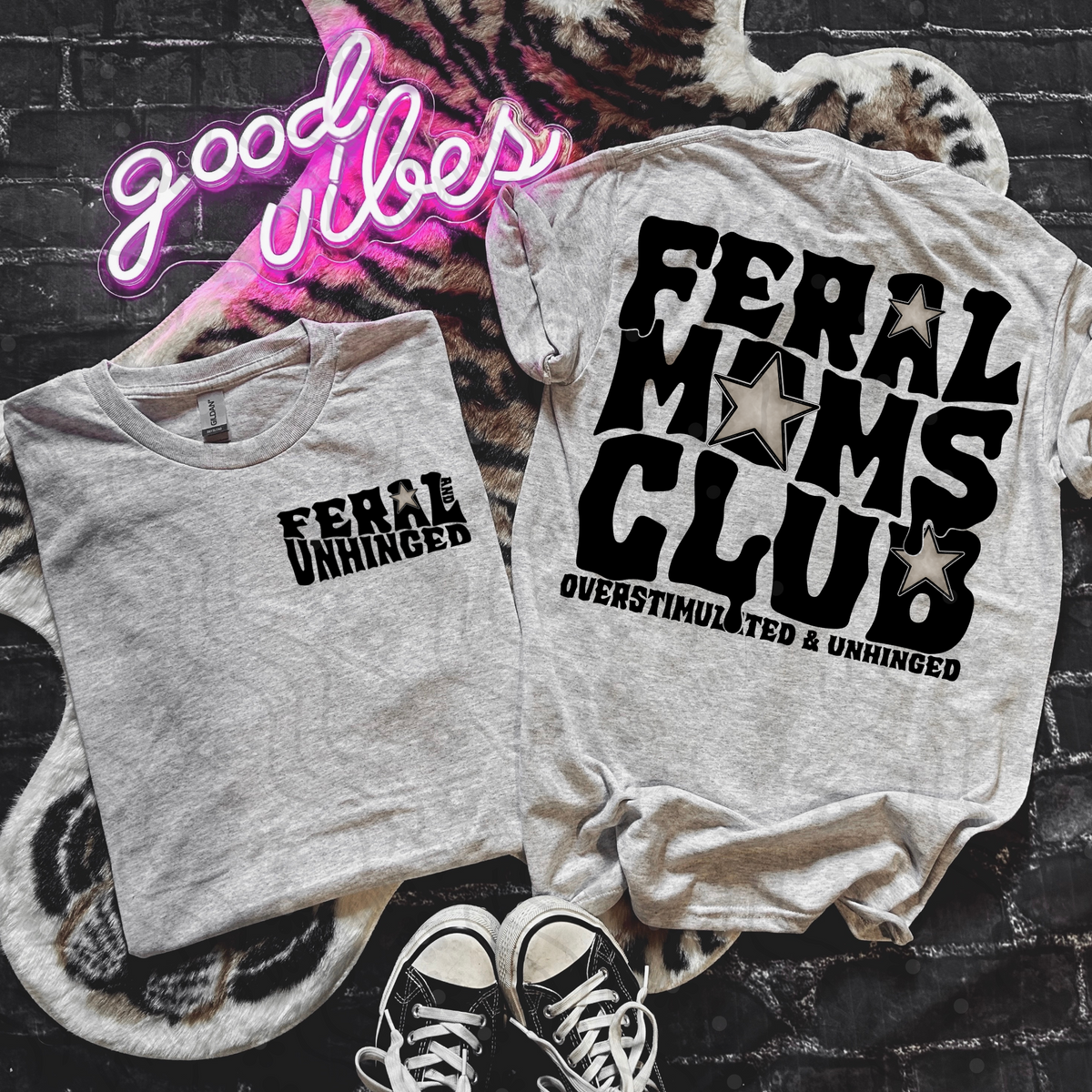 Feral moms club BLACK (BACK ONLY) (Dyed) DTF transfer