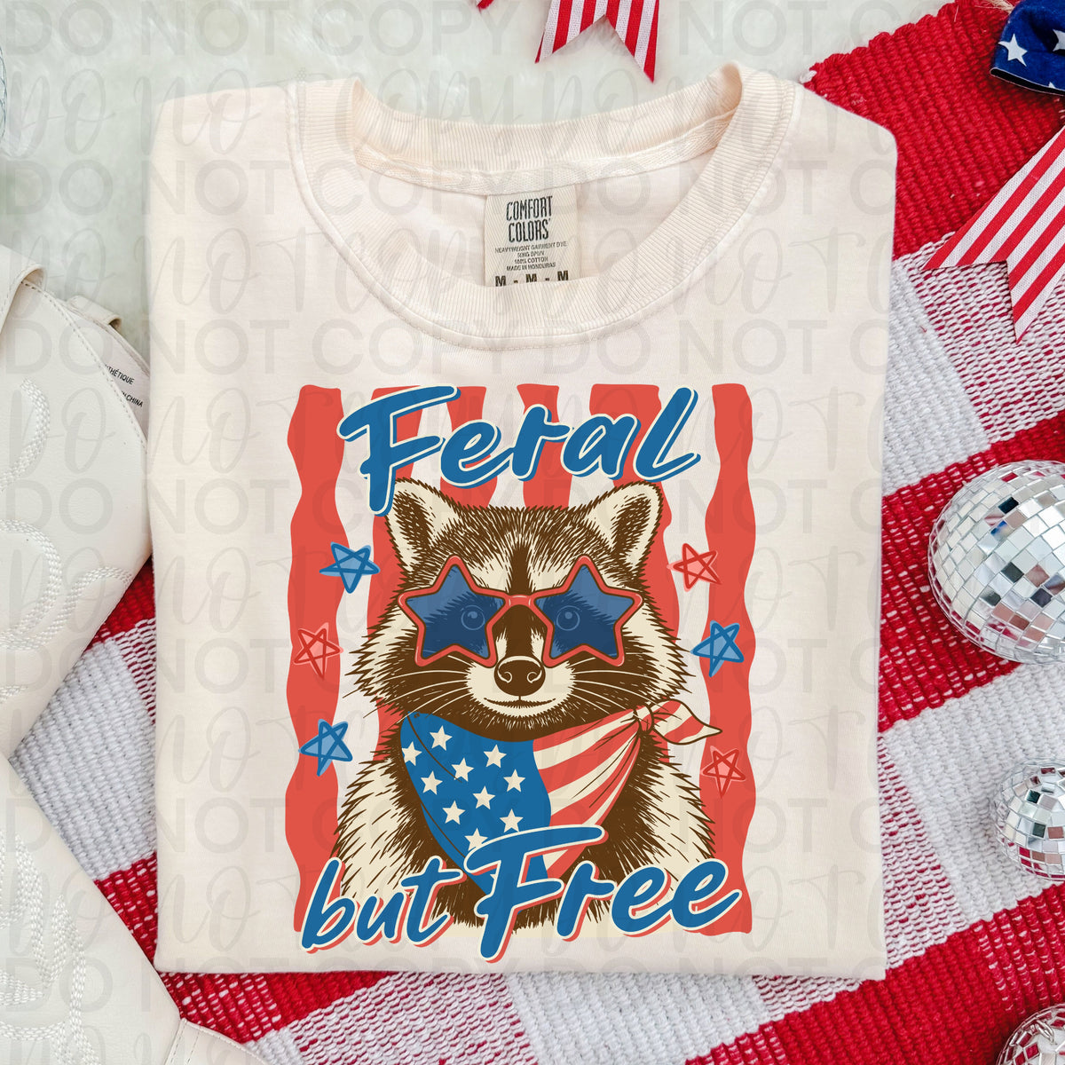 Feral but free raccoon (UAC) DTF Transfer