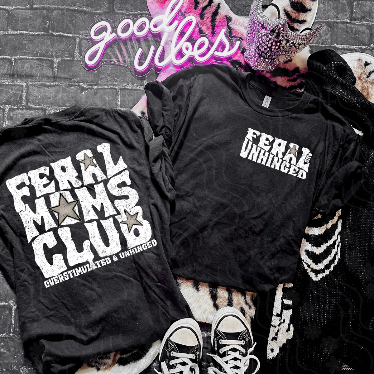 Feral moms club WHITE (BACK ONLY) (Dyed) DTF transfer