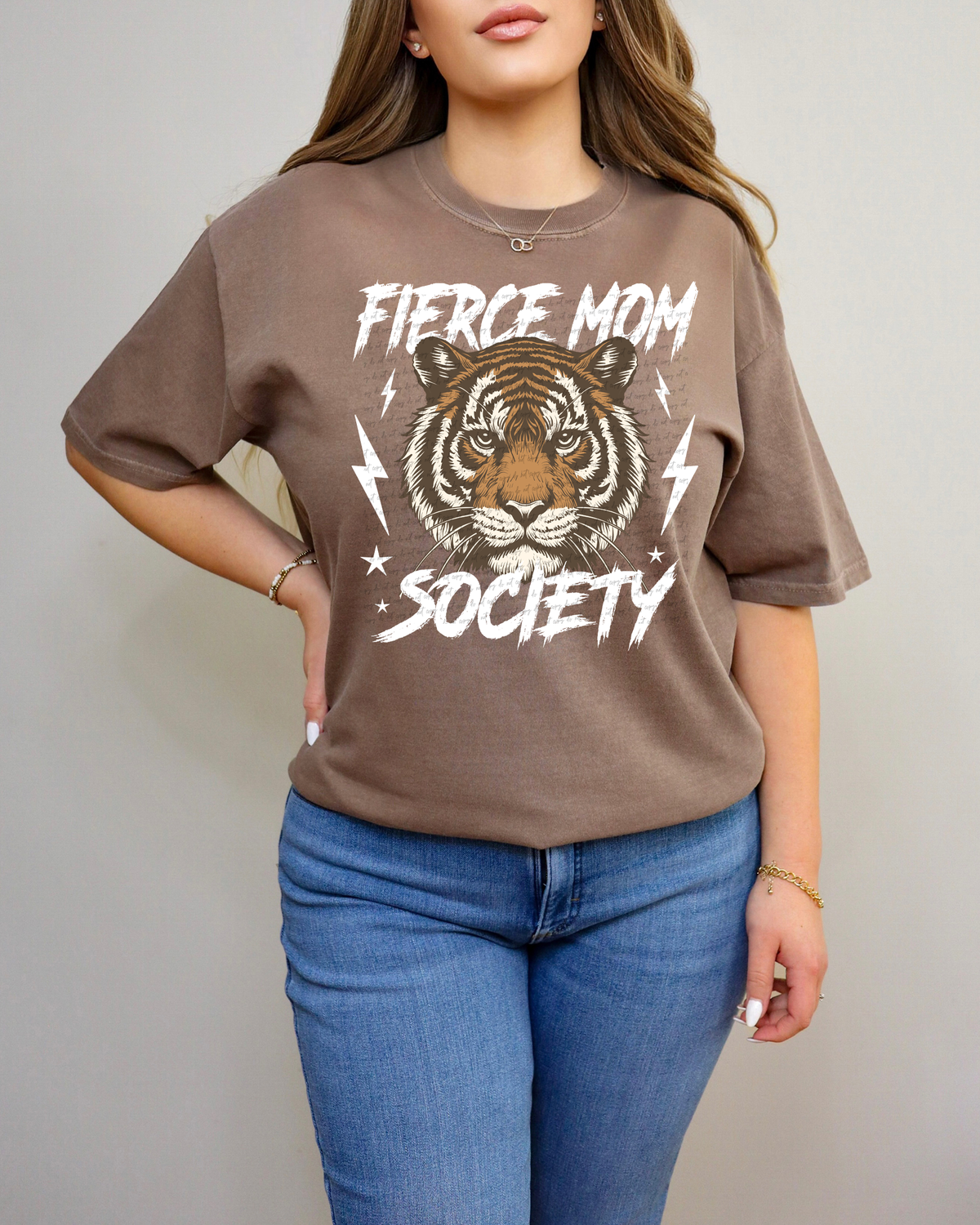 Fierce Mom Society Tiger Face White 86680 DTF Transfer