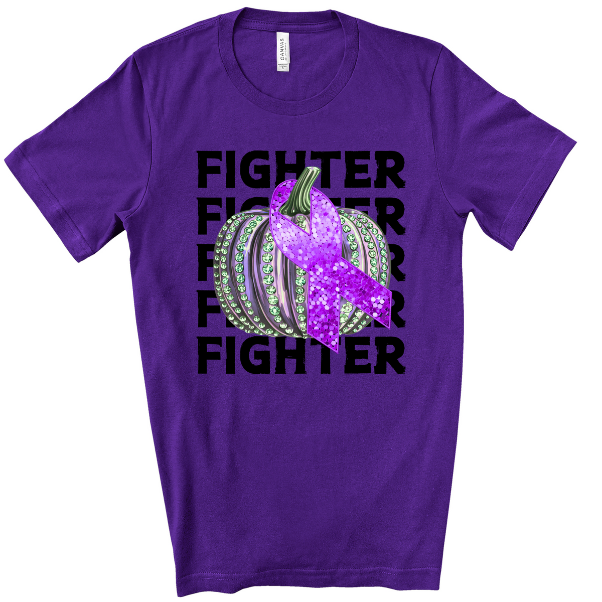 Fighter stacked silver pumpkin purple ribbon revel 45495 DTF transfer