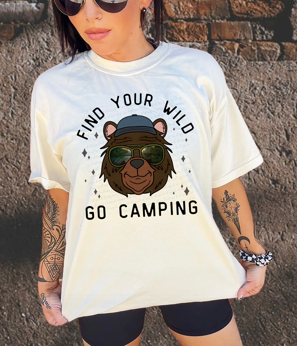Find Your Wild Go Camping Bear 111469 DTF transfer