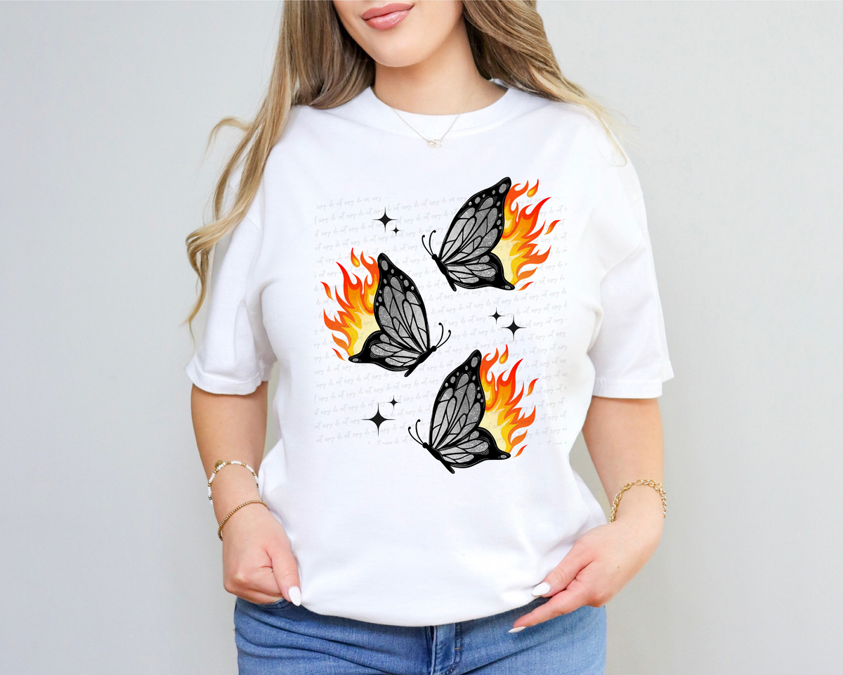 Fire Butterflies Trio 116547 DTF Transfer