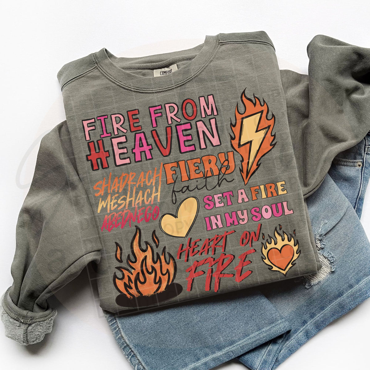 Fire from heaven PINK and ORANGE (CMLD) DTF Transfer