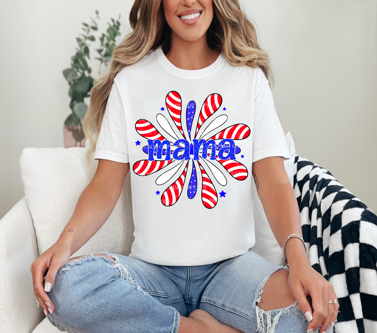 Patriotic Mama Firework (Linda) DTF transfer