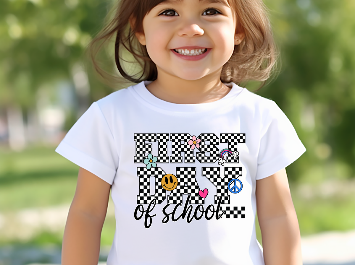 First Day Of School Checkered Font 117670 DTF transfer