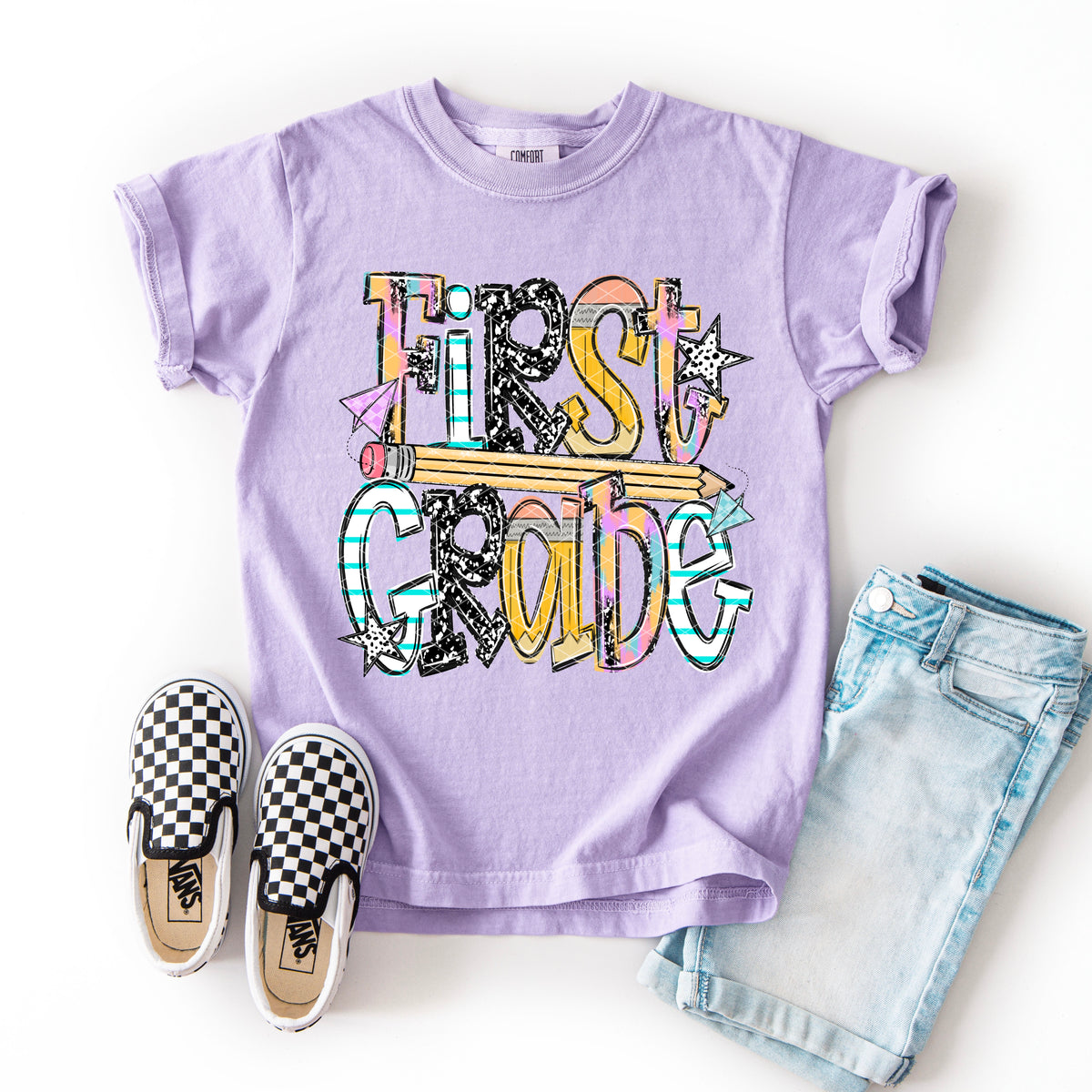 First grade with pencil (SDD) DTF transfer