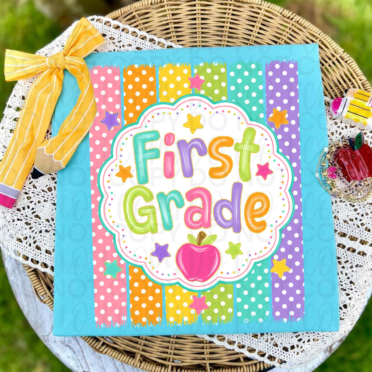 First grade polkadot stripes (UAC) DTF Transfer