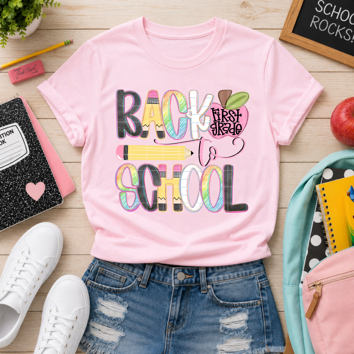 Back to school first grade apple (SDD) DTF Transfer