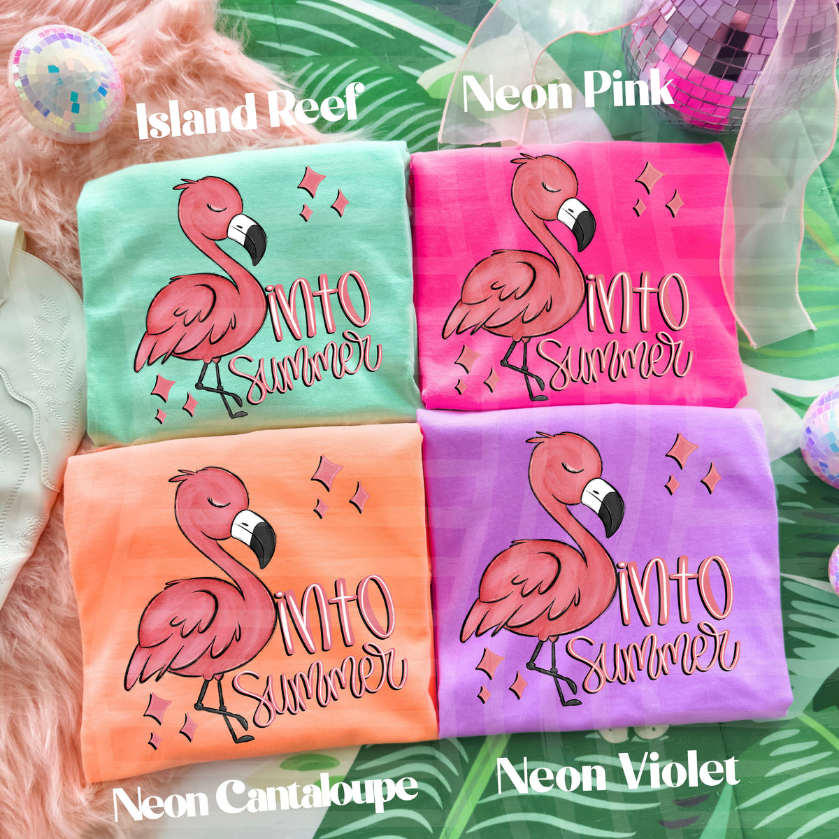 Flamingo into summer (Caplinger) DTF Transfer