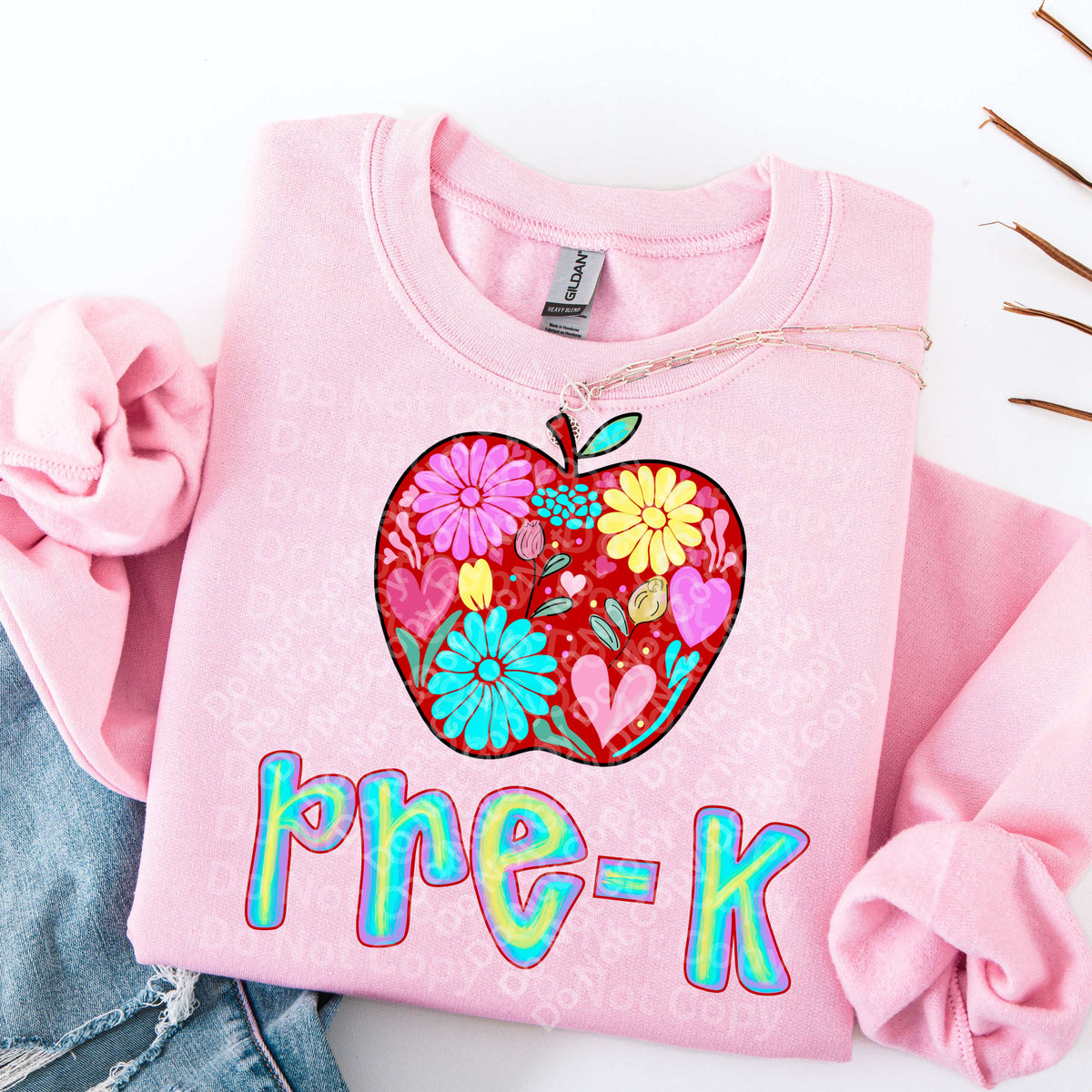 Pre-k floral apple (Irene) DTF Transfer