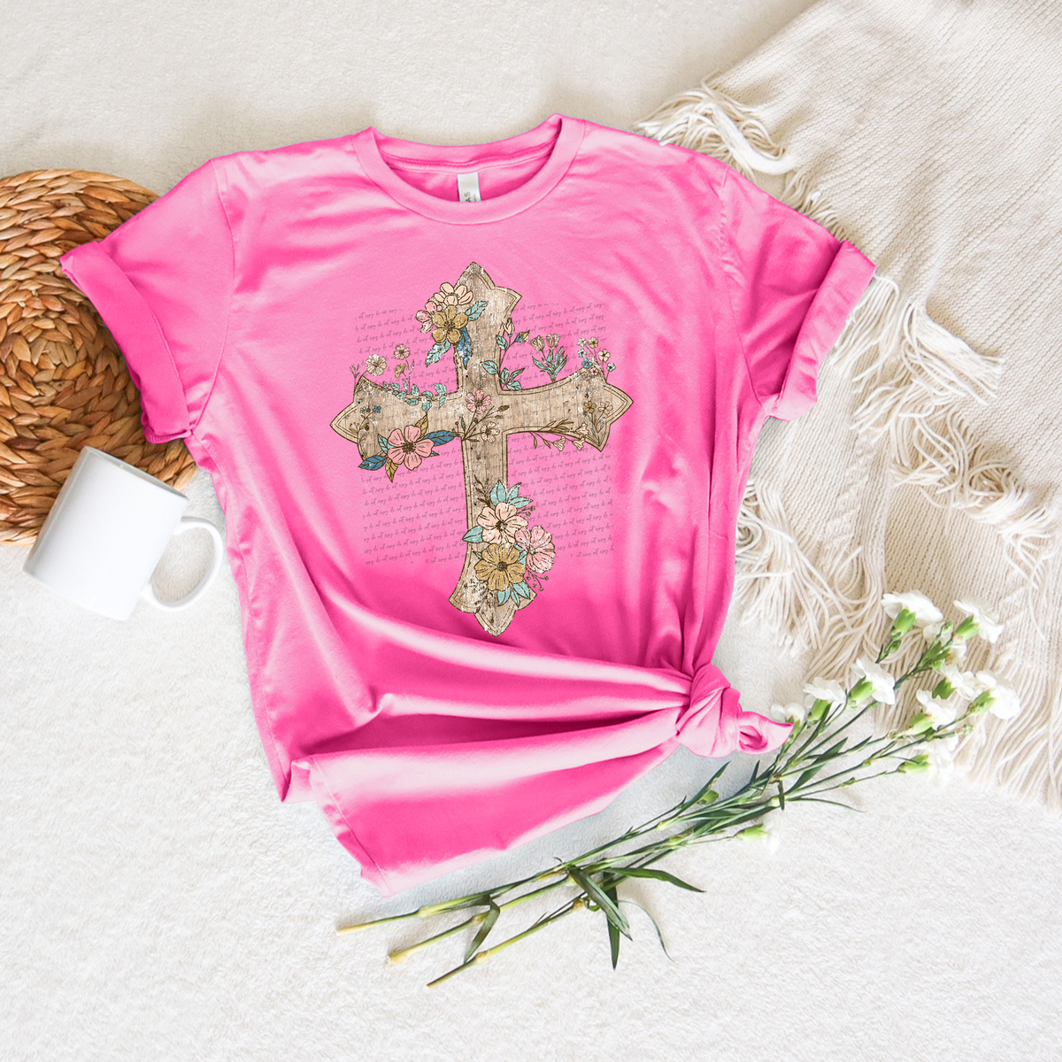 Floral Cross 74519 DTF Transfer