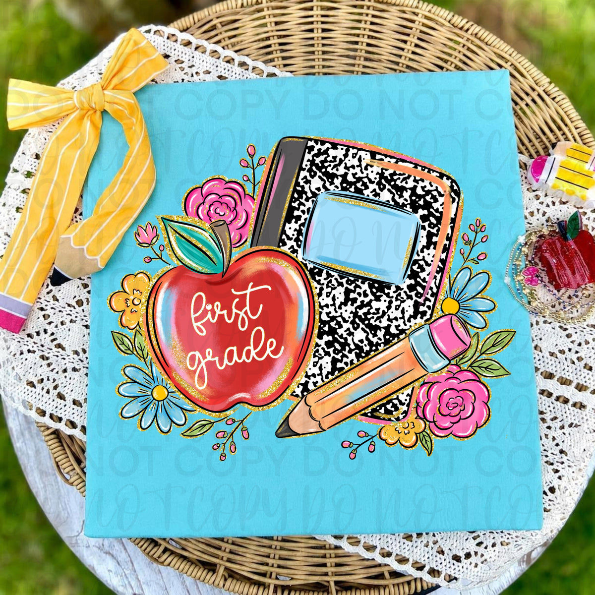 Floral first grade (UAC) DTF Transfer