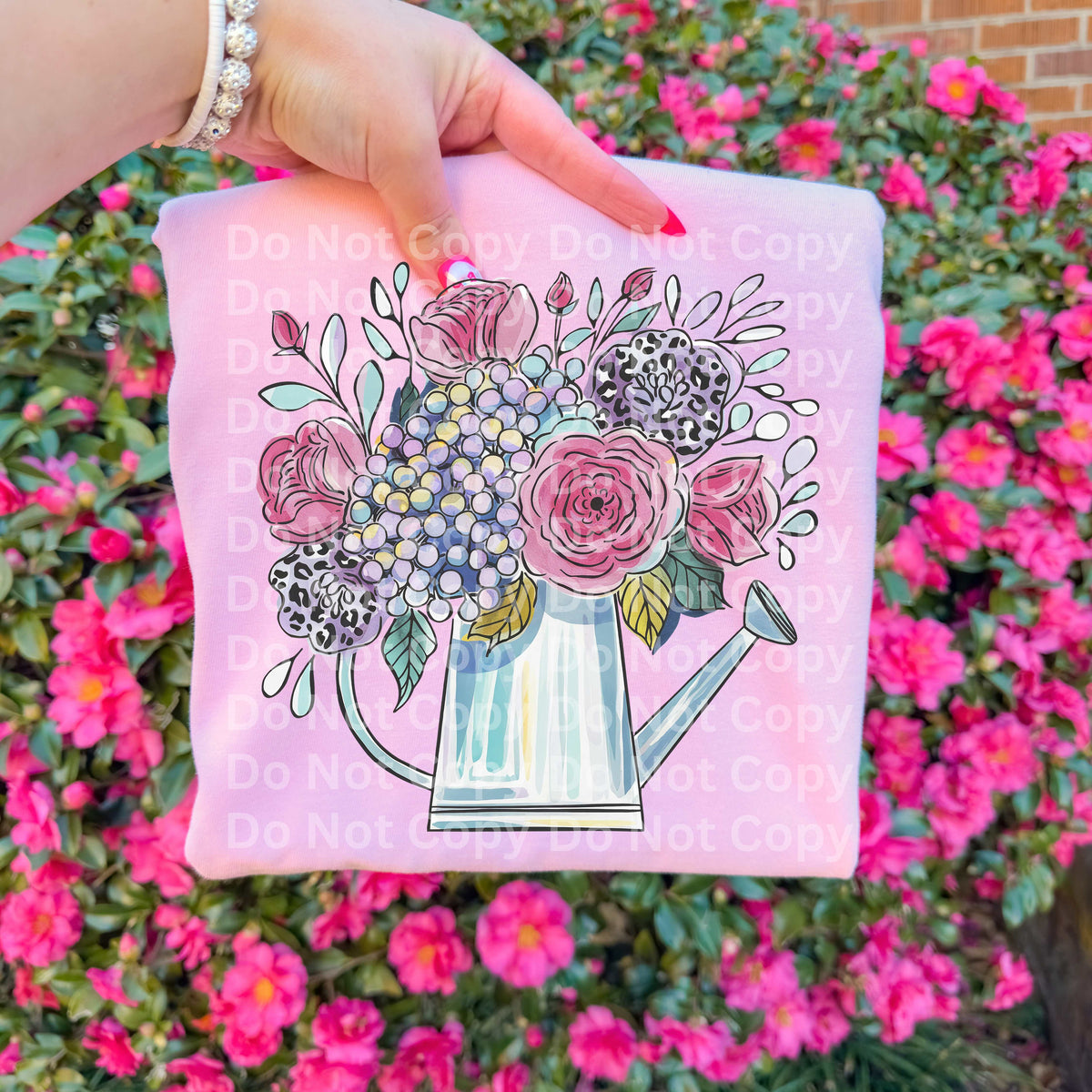 Floral watering can (Irene) DTF Transfer