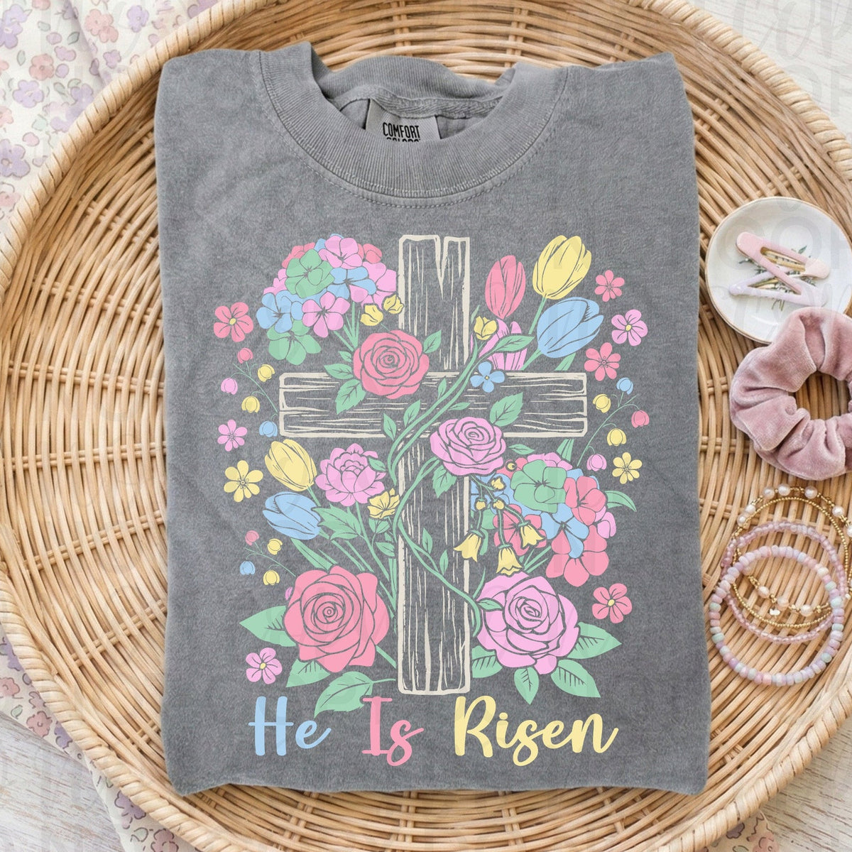 Floral he is risen (UAC) DTF Transfer