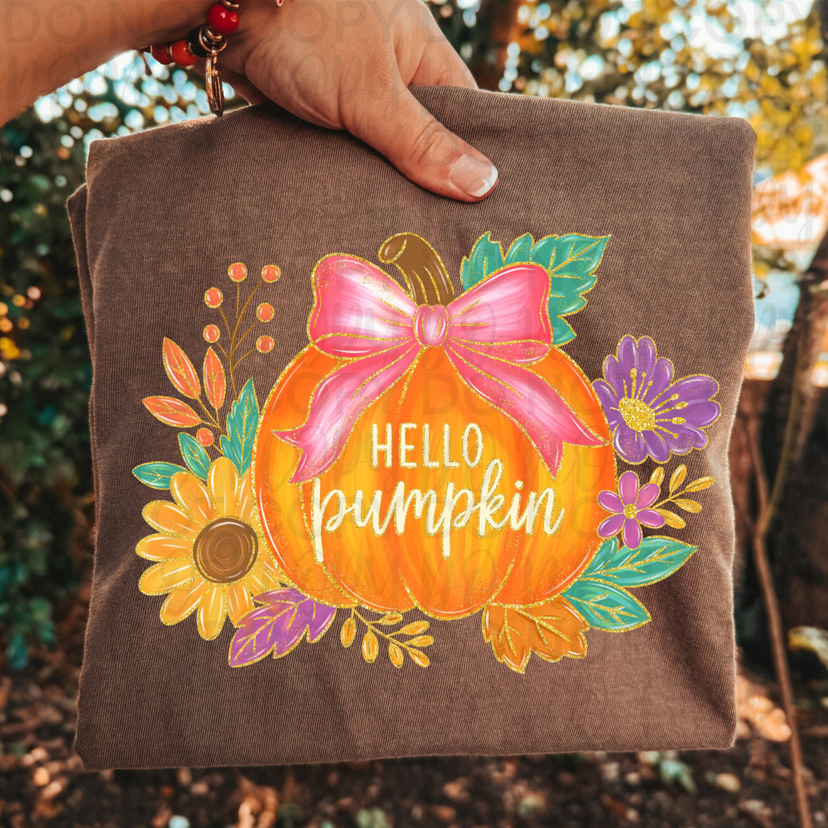 Hello pumpkin floral (UAC) DTF Transfer