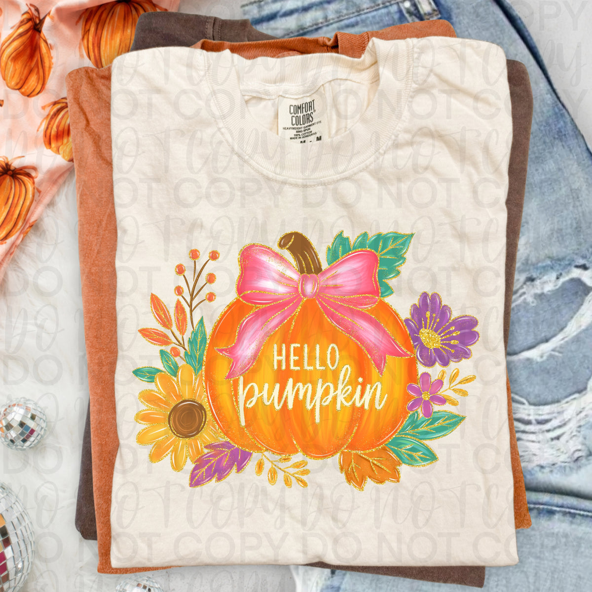Hello pumpkin floral (UAC) DTF Transfer