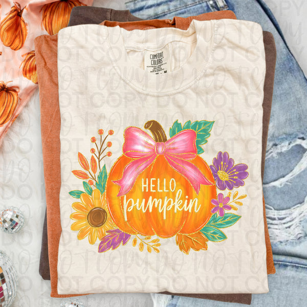 Hello pumpkin floral (UAC) DTF Transfer