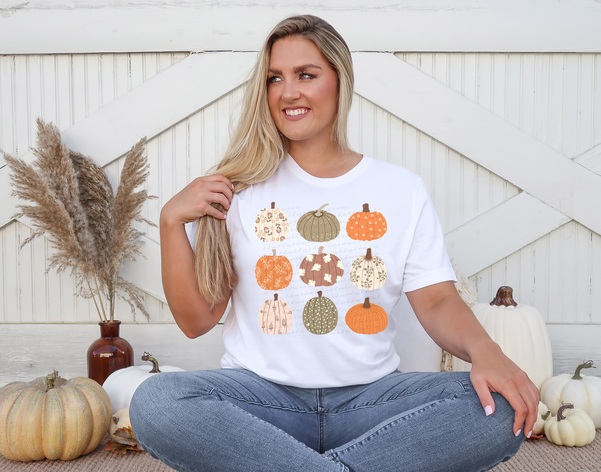 Floral Pumpkin Grid 110113 DTF transfer