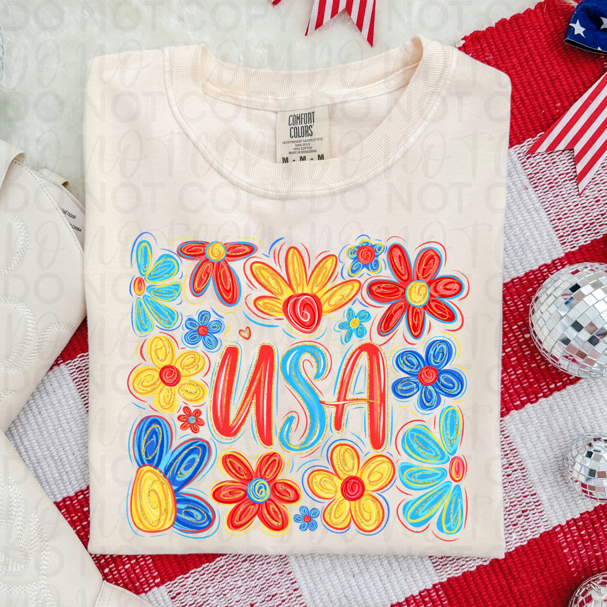 USA floral doodles (UAC) DTF Transfer