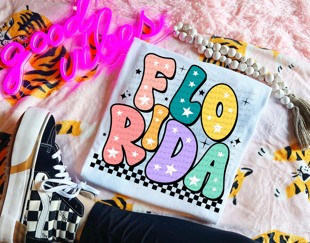 Florida Colorful Groovy Font 89152 DTF Transfer