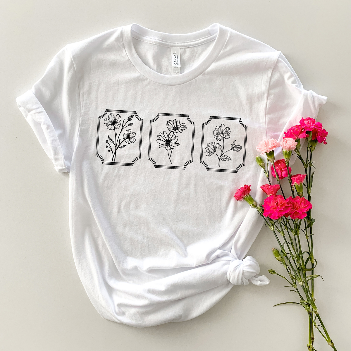 Flowers Framed Black 86319 DTF Transfer