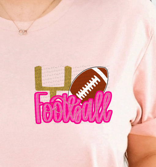 Football Preppy Touchdown Hit 'Em Hard Hold That Line (Pocket Print) 81884 DTF Transfer