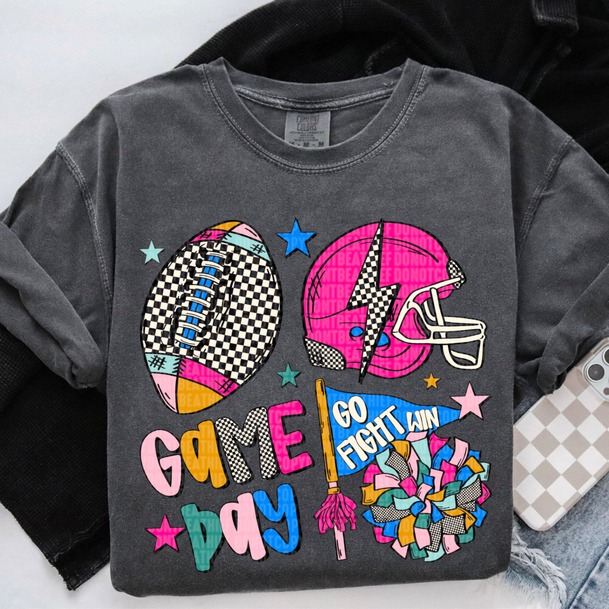 Game Day Go Fight Win Cheer 104648 DTF transfer